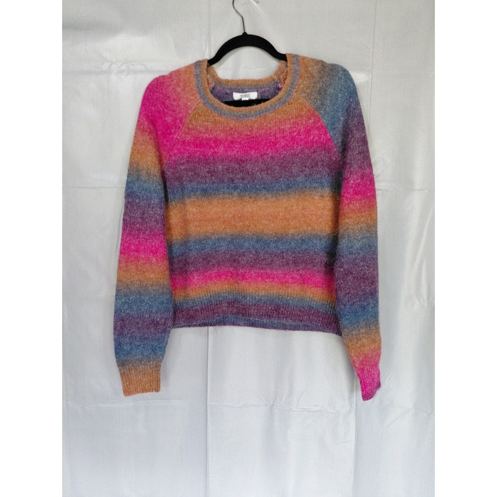 BB Dakota Steve Madden Ombre Fuzzy Cropped Sweater Top XXL Popover Colorful Cozy
